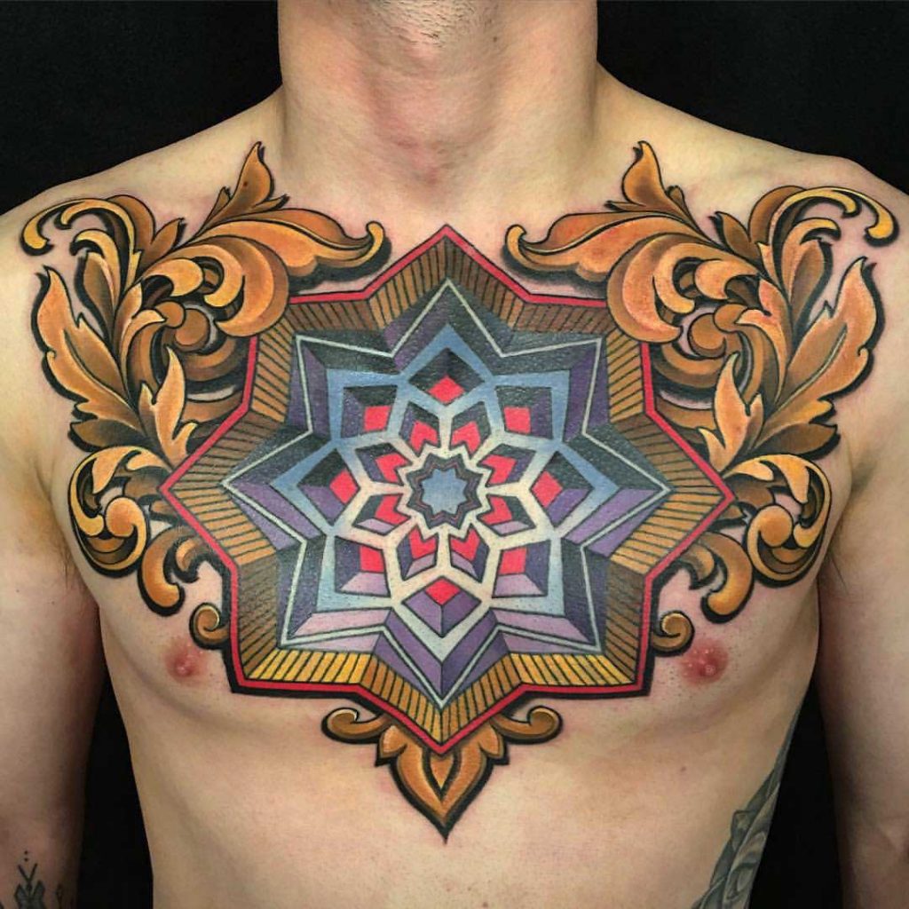 Chest Tattoo Cool Chest Tattoos Full Chest Tattoos Mandala Chest Tattoo