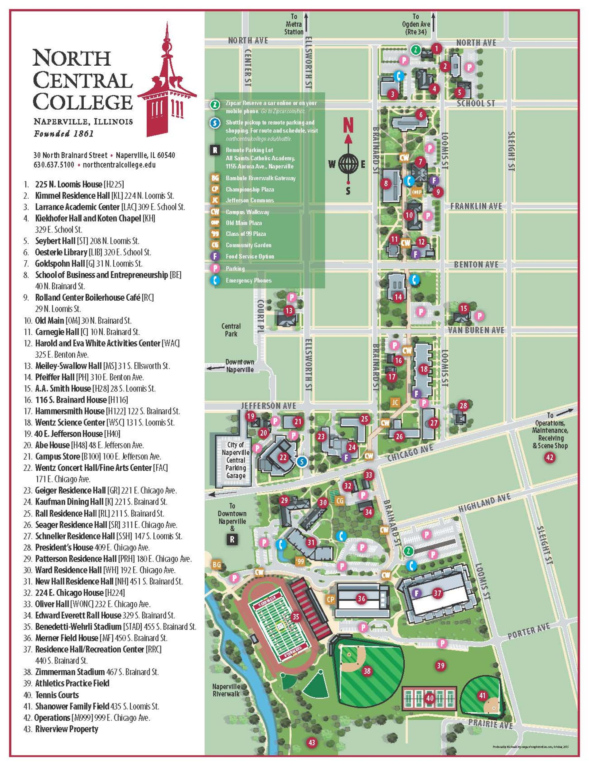 North Central College Map