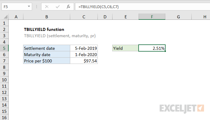 T Bill Calculator Excel