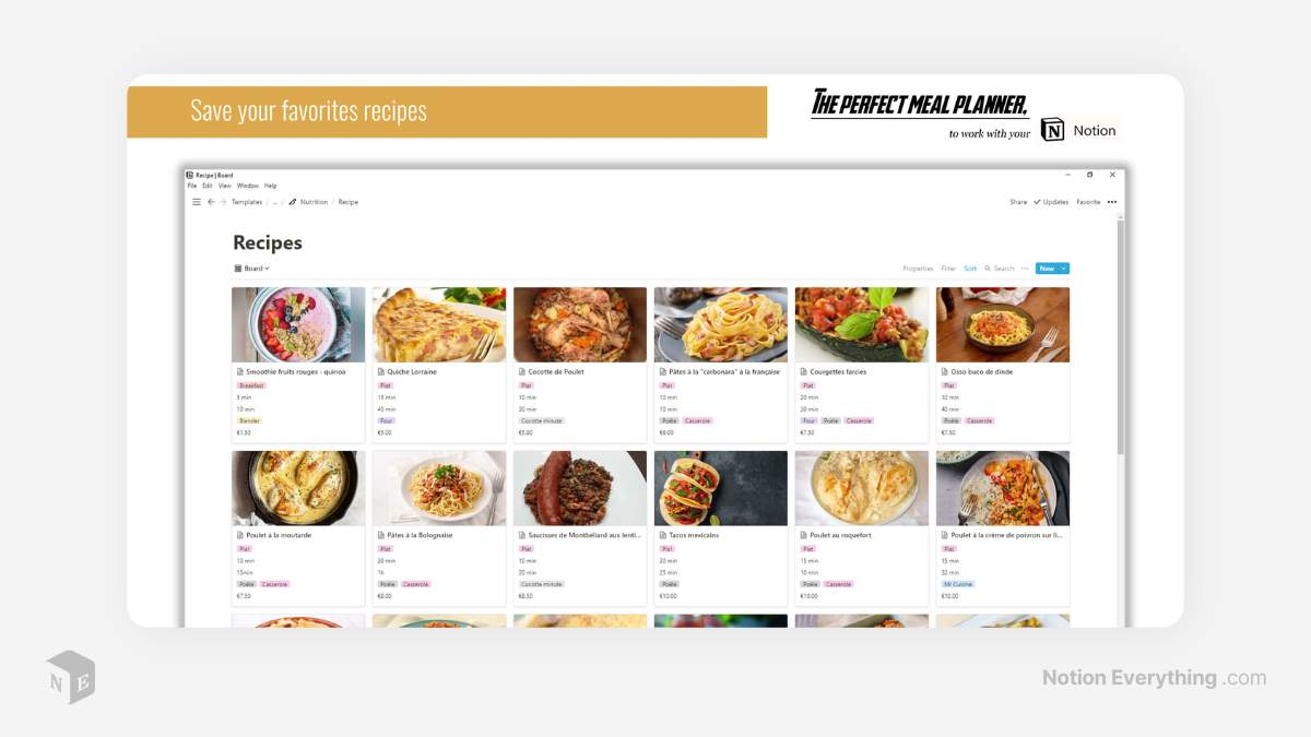 The Perfect Notion Meal Planner Notion Everything