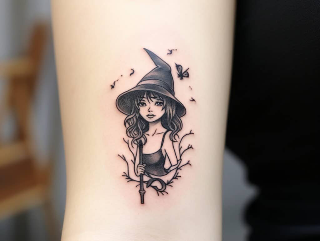 Unleash Your Inner Magic Adorable Tiny Witch Tattoos You Can T Resist